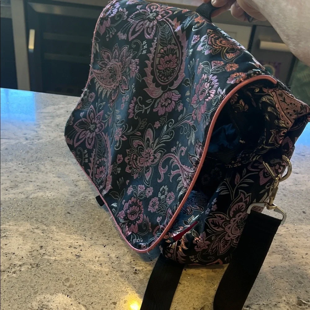 Floral Black and Pink Women's Bag - Picture 7 of 8